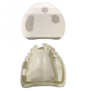Upper Jaw Implant Base with Simulated Bone Texture