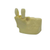 Simulated Maxillary Implant Practice Block Lateral view of resin maxillary implant model with two natural tooth crowns for reference.