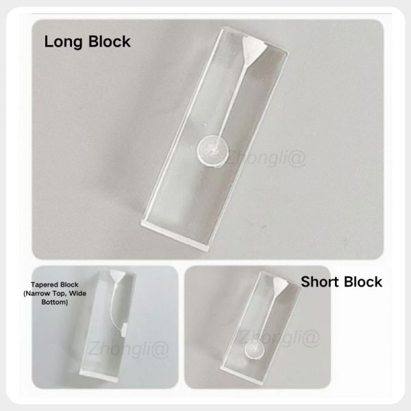 Endodontic Training Block Styles Long short and tapered transparent resin endodontic training block styles